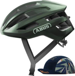 Caschi Bici Strada Casco Abus Powerdome Ace Moss Verde