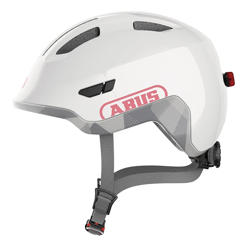 Caschi Bici Strada Casco Bimbo Abus Smiley 3.0 Ace Led Shiny Bianco