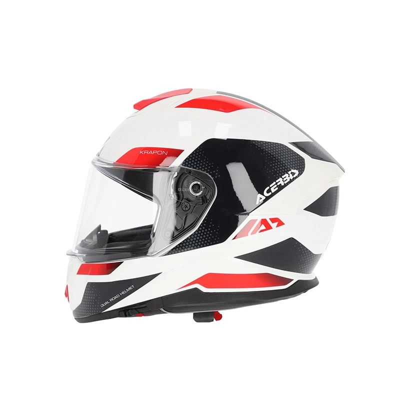 Fibra Casco Acerbis Krapon 2206 Bianco Rosso - immagine 3