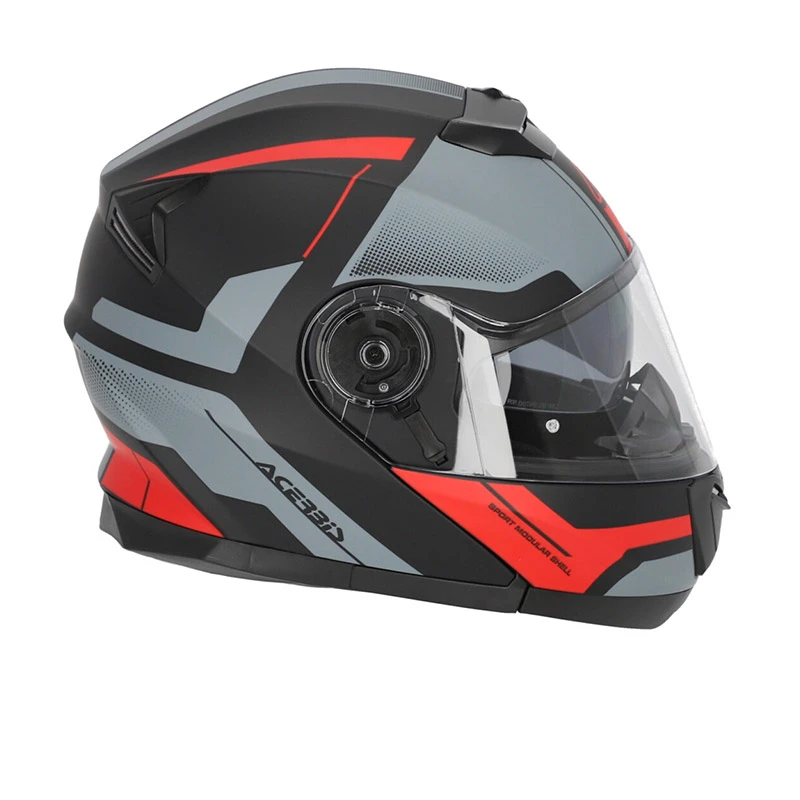 Policarbonato Casco Modulare Acerbis Serel 2206 Nero Rosso - immagine 2