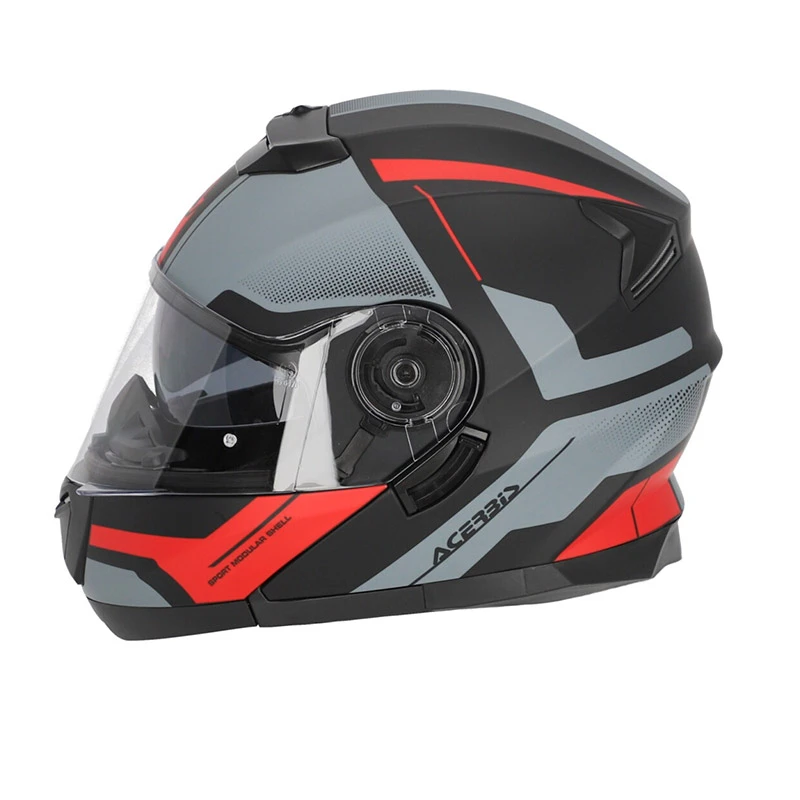 Policarbonato Casco Modulare Acerbis Serel 2206 Nero Rosso - immagine 3