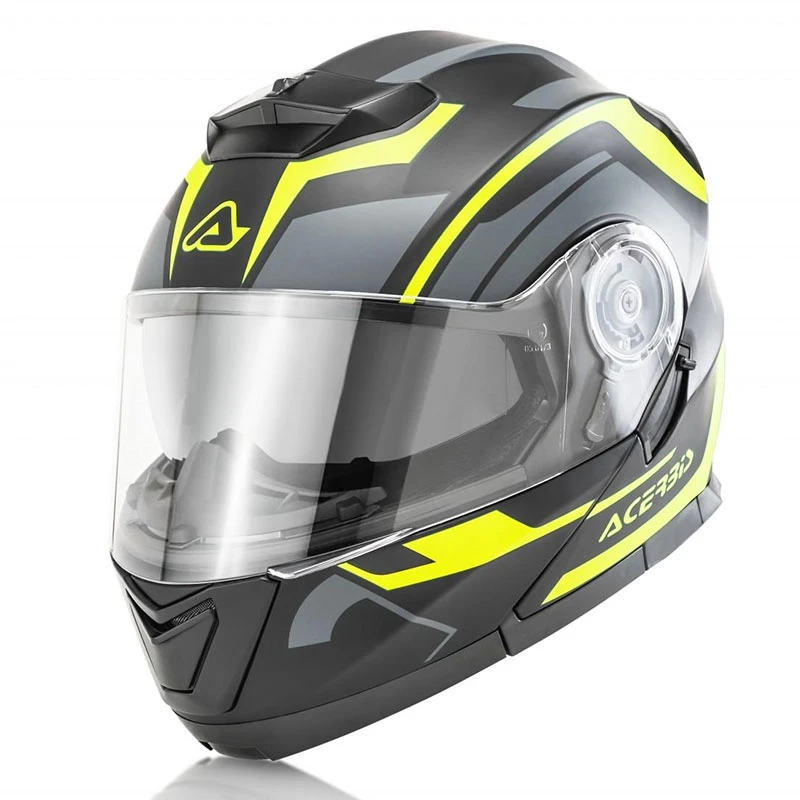 Policarbonato Casco Modulare Acerbis Serel Nero Giallo Fluo - immagine 2