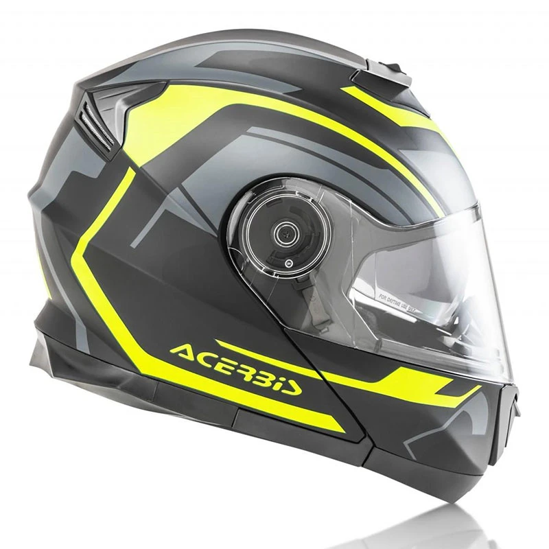 Policarbonato Casco Modulare Acerbis Serel Nero Giallo Fluo - immagine 4