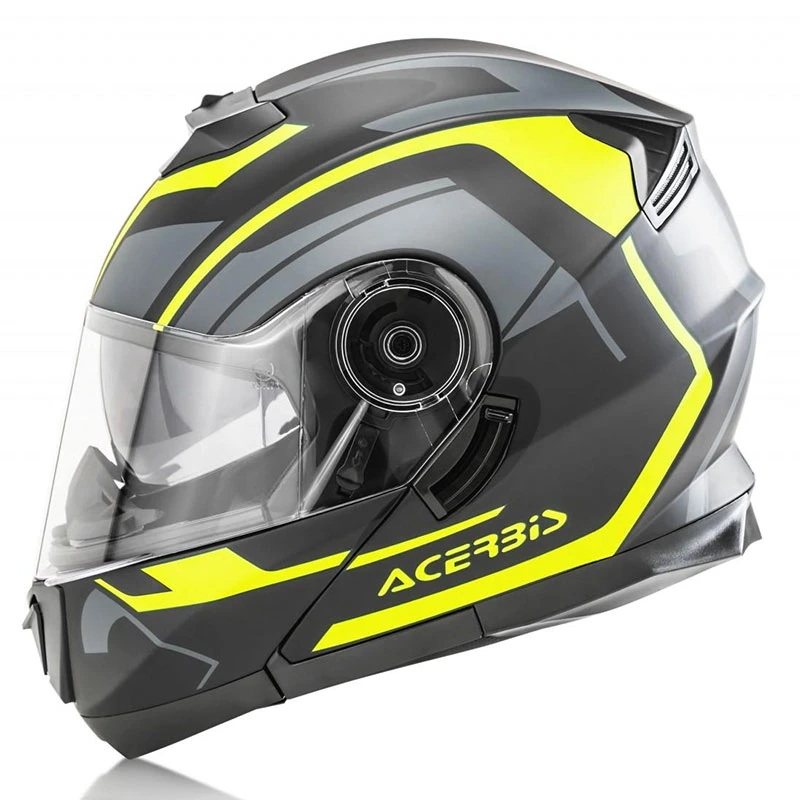 Policarbonato Casco Modulare Acerbis Serel Nero Giallo Fluo - immagine 5