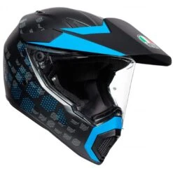 Crosstourer Agv Ax9 Antartica Nero Matt Cyan Blu