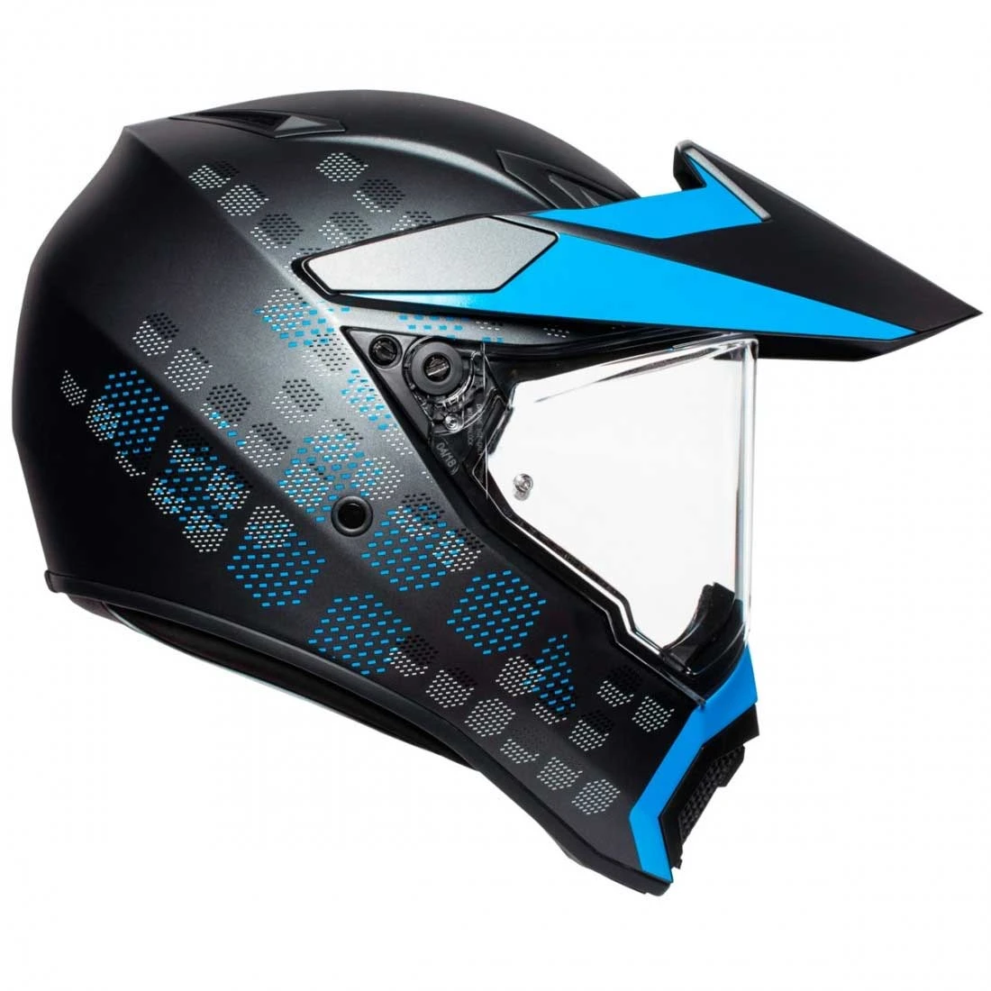 Crosstourer Agv Ax9 Antartica Nero Matt Cyan Blu - immagine 2