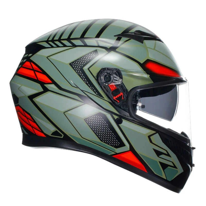 Policarbonato Casco Agv K3 E2206 Decept Nero Verde Rosso - immagine 2