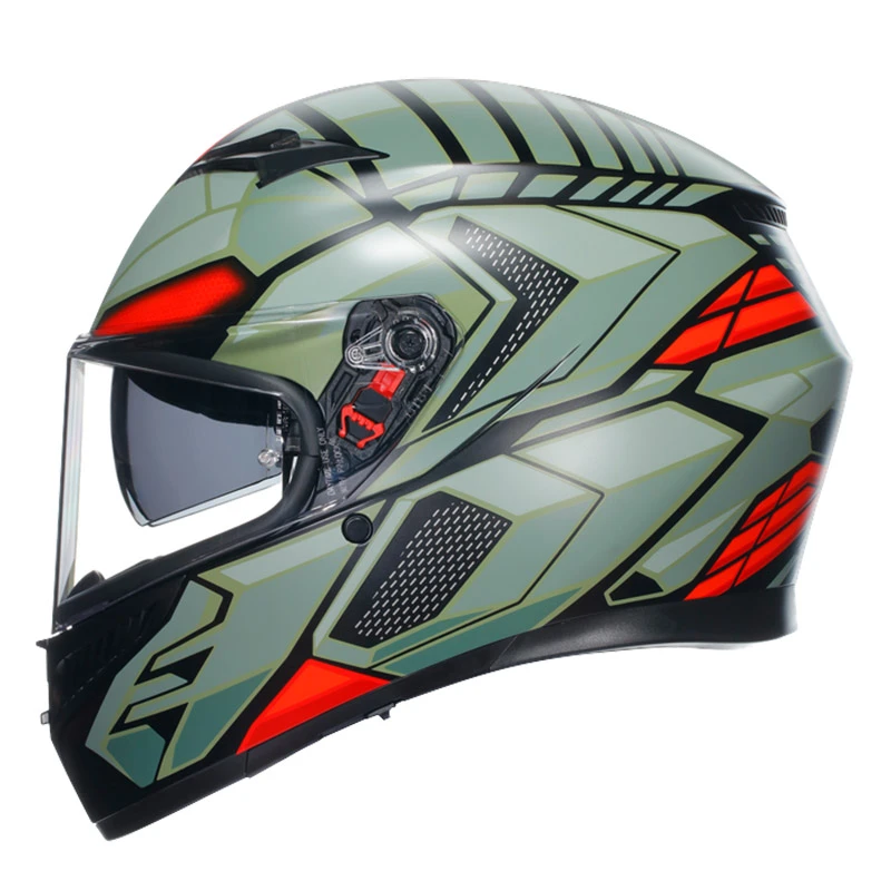 Policarbonato Casco Agv K3 E2206 Decept Nero Verde Rosso - immagine 3