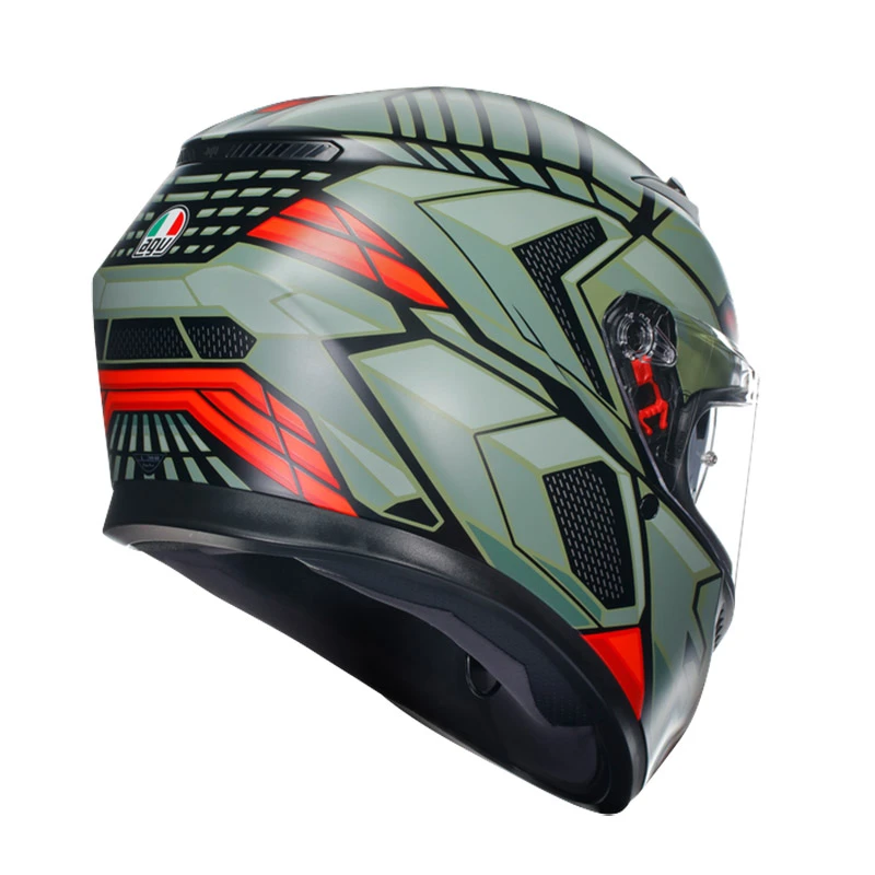 Policarbonato Casco Agv K3 E2206 Decept Nero Verde Rosso - immagine 4