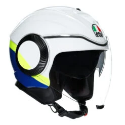 Policarbonato Casco Agv Orbyt Block Bianco Blu Giallo Fluo