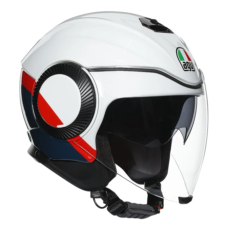 Policarbonato Casco Agv Orbyt Block Bianco Rosso Fluo