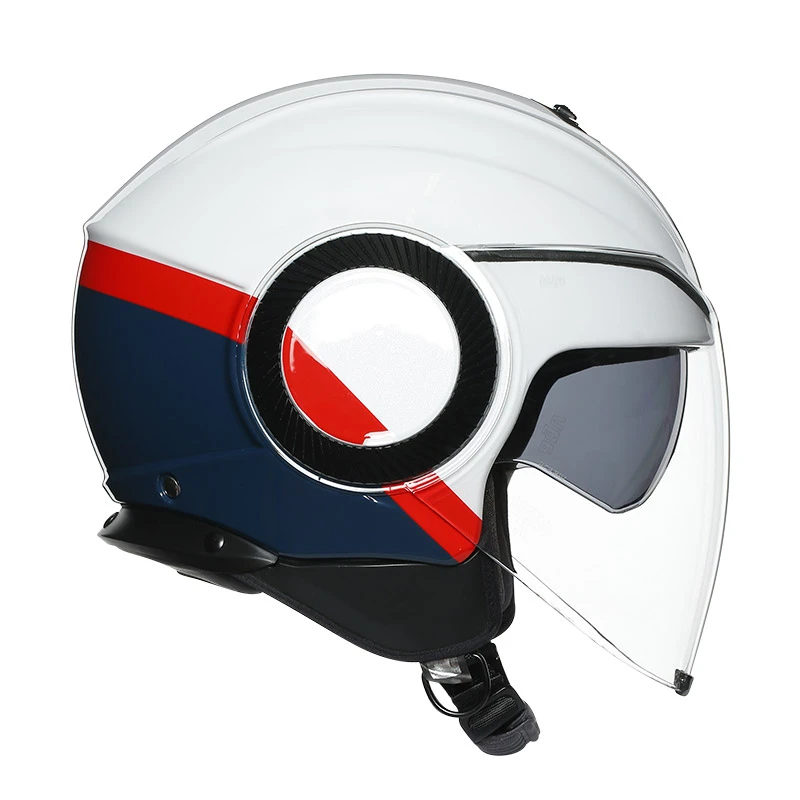Policarbonato Casco Agv Orbyt Block Bianco Rosso Fluo - immagine 2