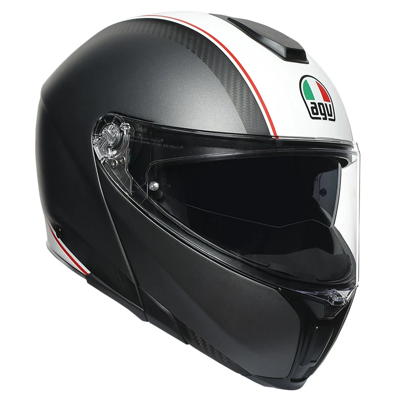 Fibra Casco Agv Sportmodular Cover Gun Metal Bianco