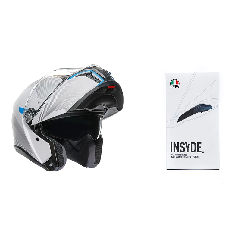 Fibra Casco Agv Tourmodular Frequency Blu + Insyde