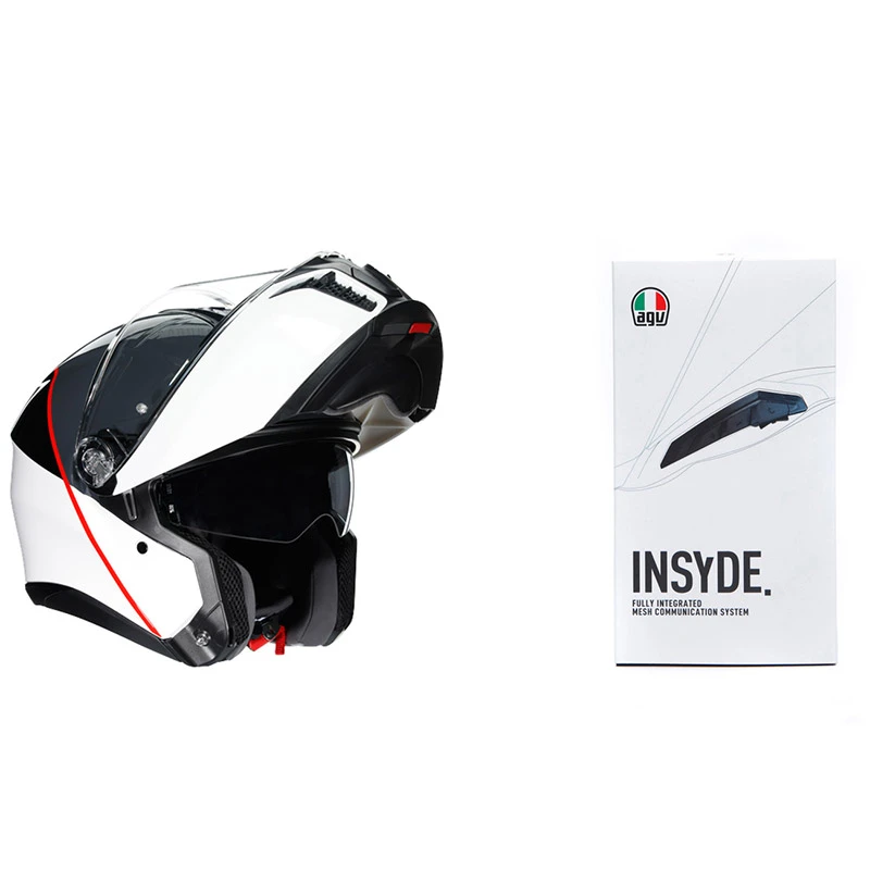 Fibra Kit Casco Agv Tourmodular Balance Bianco + Insyde
