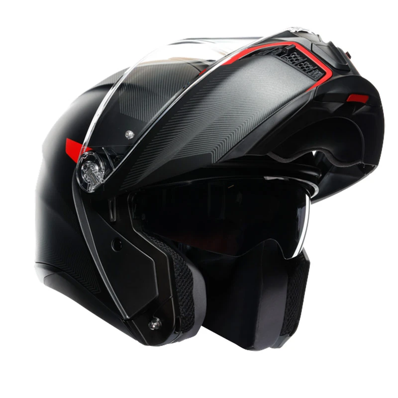 Fibra Casco Agv Tourmodular Frequency Rosso + Insyde - immagine 2