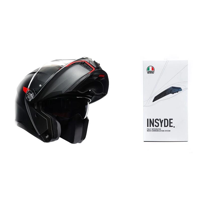 Fibra Casco Agv Tourmodular Frequency Rosso + Insyde