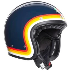 Custom Agv Casco Jet X70 Riviera Blu Arcobaleno