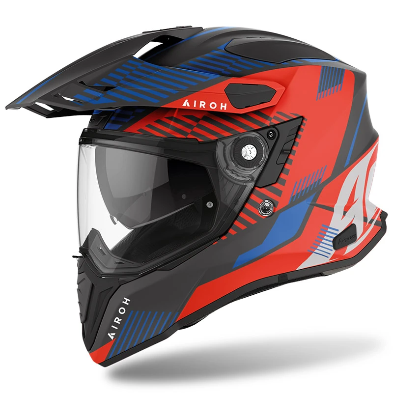 Crosstourer Casco Airoh On-off Commander Boost Rosso Blu Opaco