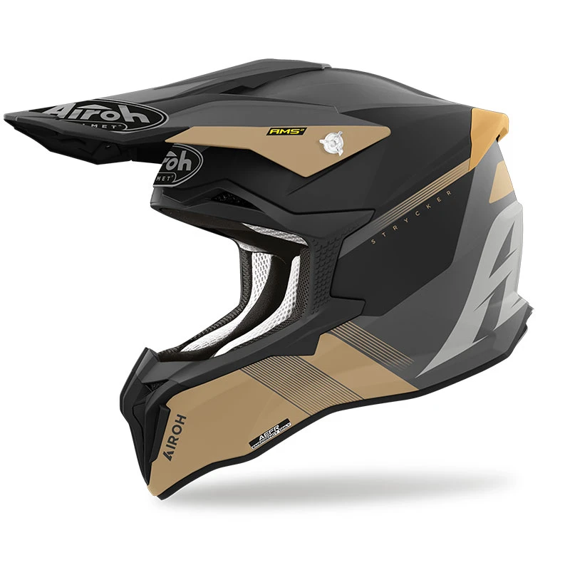 Fibra Casco Airoh Strycker Blazer Oro Opaco