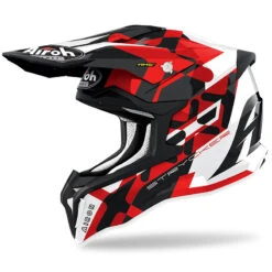 Fibra Casco Airoh Strycker Xxx Rosso Lucido