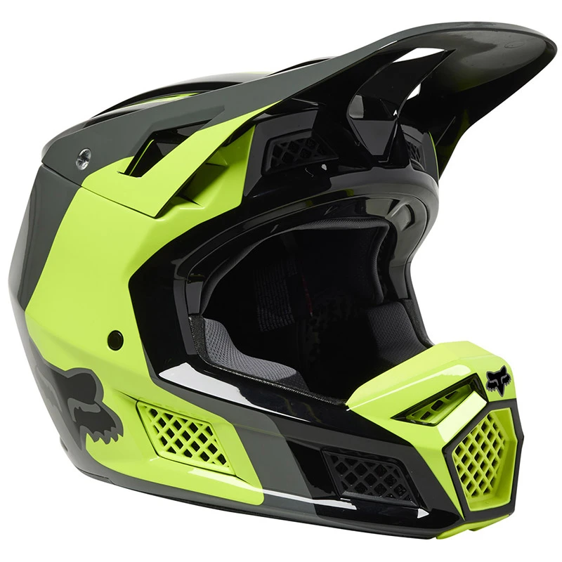 Fibra Casco Fox V3 Rs Efekt Giallo Fluo