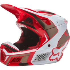 Fibra Casco Fox V3 Rs Mirer Rosso Fluo