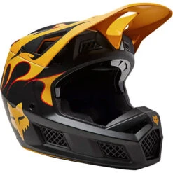 Fibra Casco Fox V3 Rs Supr Trik Nero Giallo
