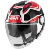 Policarbonato Casco Givi 12.3 Stratos Shade Nero Bianco Rosso