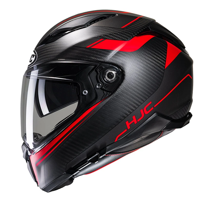 Fibra Casco Hjc F70 Carbon Ubis Nero Rosso - immagine 2