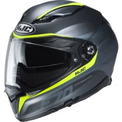 Fibra Casco Hjc F70 Feron Nero Giallo