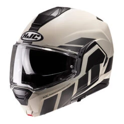 Policarbonato Casco Modulare Hjc I100 Beis Grigio Nero