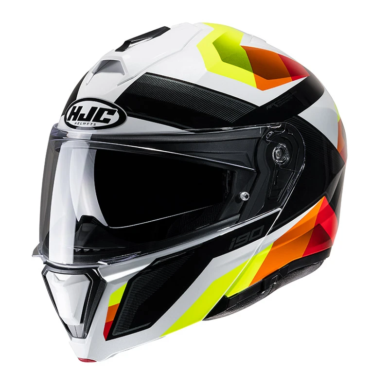 Policarbonato Casco Modulare Hjc I90 Lark Giallo Arancio
