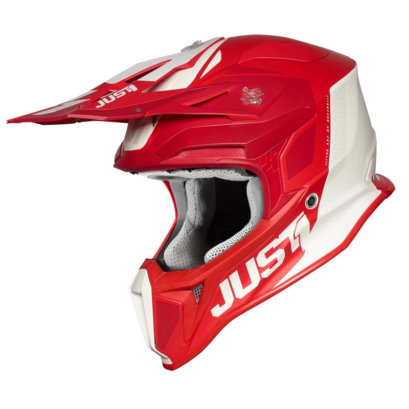 Fibra Casco Just-1 J18 Mips Pulsar Rosso Bianco Opaco