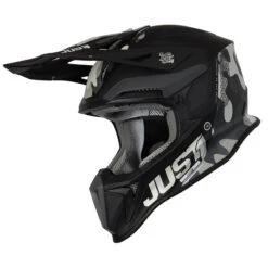 Fibra Casco Just-1 J18 Mips Pulsar Camo Nero Opaco