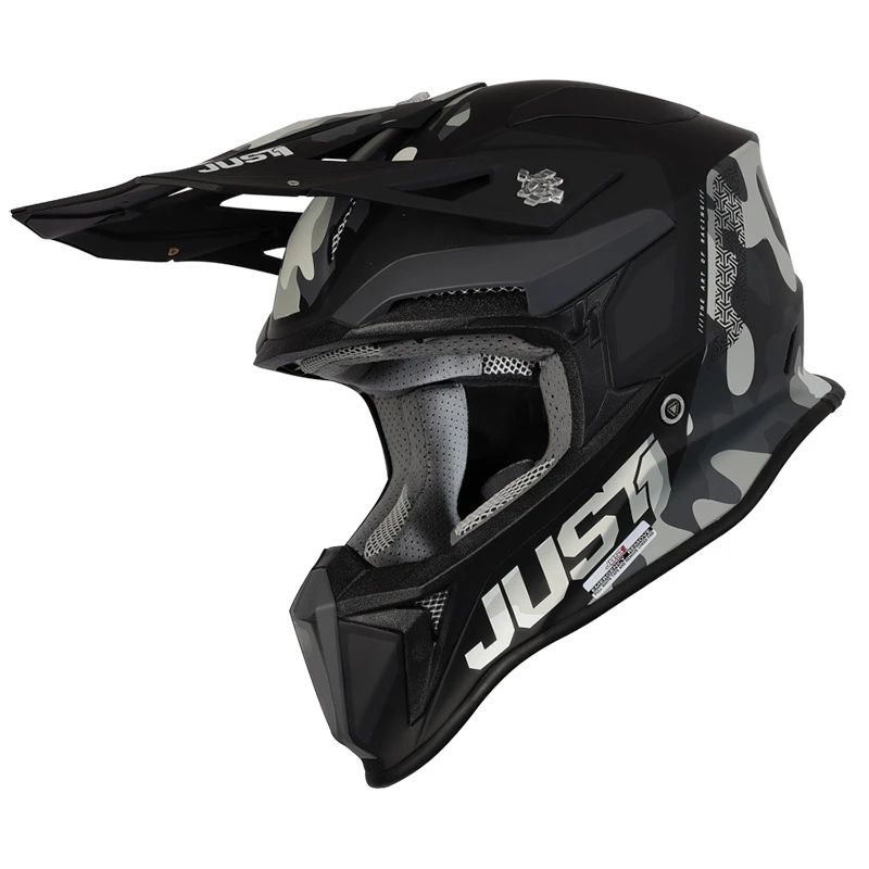 Fibra Casco Just-1 J18 Mips Pulsar Camo Nero Opaco