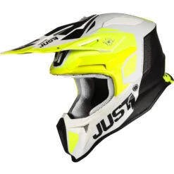 Fibra Casco Just-1 J18 Pulsar Giallo Fluo Bianco