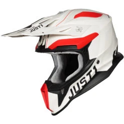 Fibra Casco Just-1 J18 Virtual Rosso Fluo Bianco