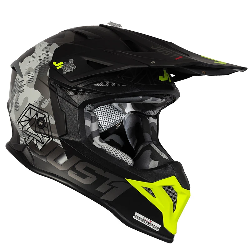Policarbonato Casco Just-1 J39 Kinetic Camo Grigio Giallo - immagine 2