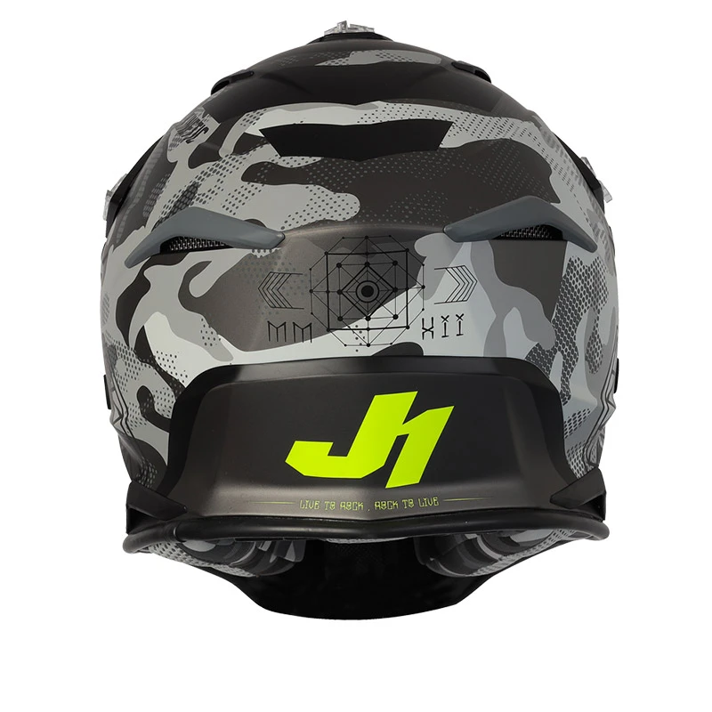 Policarbonato Casco Just-1 J39 Kinetic Camo Grigio Giallo - immagine 4