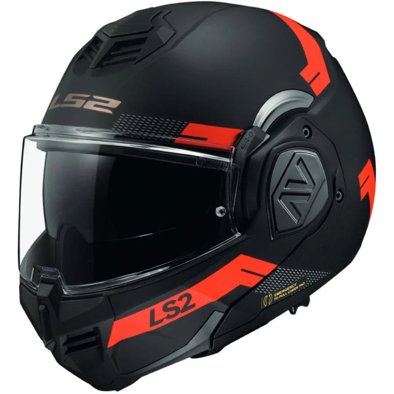 Policarbonato Casco Ls2 Ff906 Advant Bend Nero Opaco Rosso