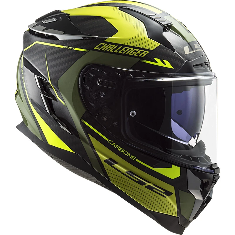 Fibra Casco Ls2 Ff327 Challenger Carbon Thorn Verde Militare - immagine 2