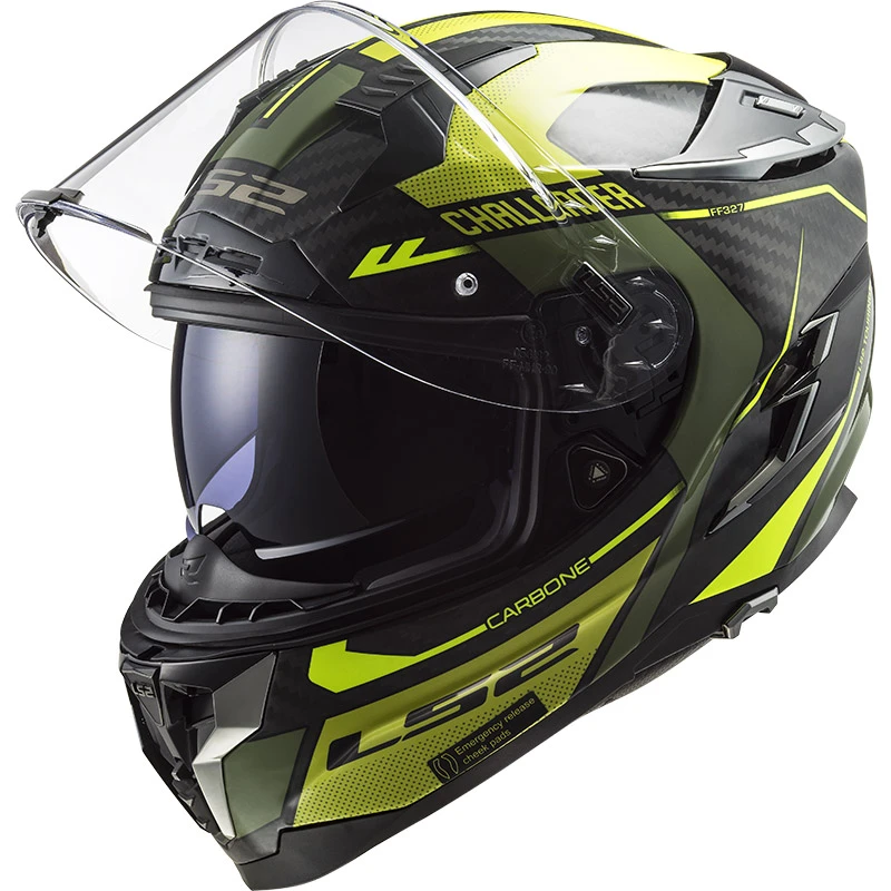 Fibra Casco Ls2 Ff327 Challenger Carbon Thorn Verde Militare - immagine 3