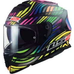 Policarbonato Casco Ls2 Ff800 Storm Power Nero Opaco Rainbow