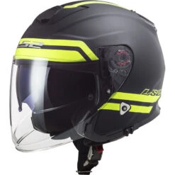 Fibra Casco Ls2 Infinity Of521 Hyper Titanio Giallo