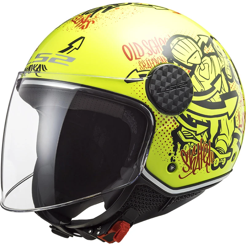 Policarbonato Casco Ls2 Sphere Lux Of558 Skater Hv Giallo
