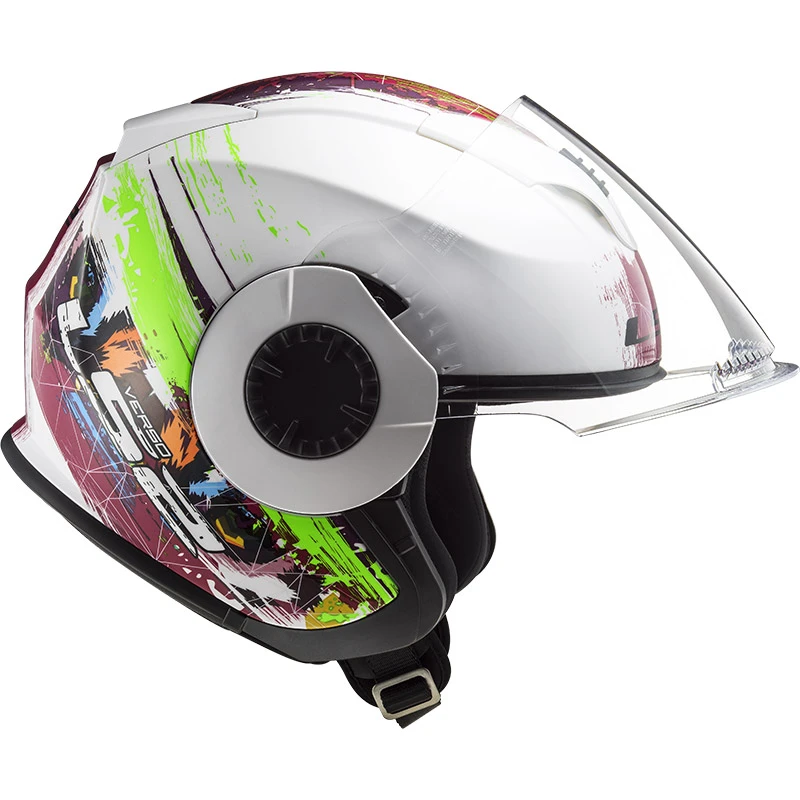 Policarbonato Casco Ls2 Verso Of570 Spring Bianco Rosa - immagine 2