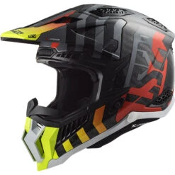 Fibra Casco Ls2 Mx703 X-force Barrier Giallo Rosso