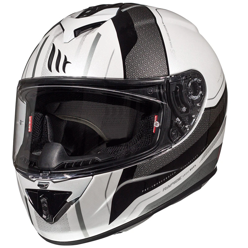 Fibra Mt Helmets Rapide Duel D7 Bianco Argento