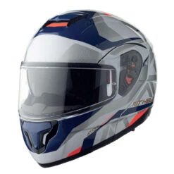 Policarbonato Casco Mt Helmets Atom Sv Skill A0 Blu Grigio